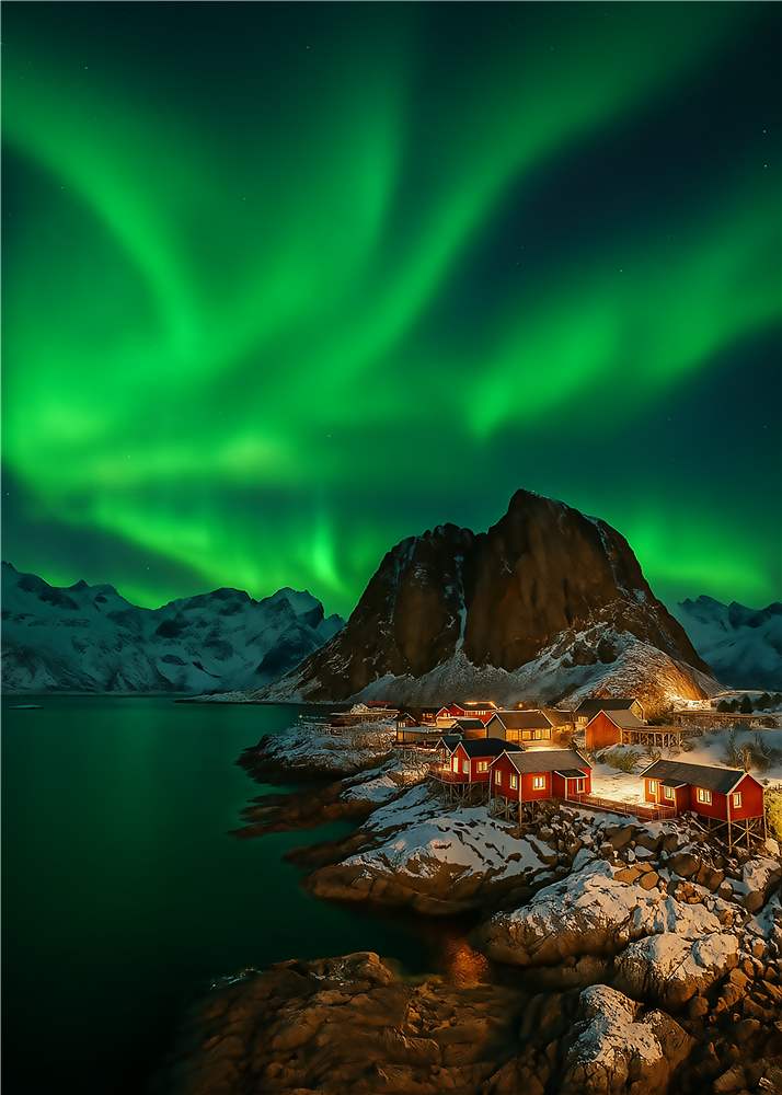 Nordlysens Magi Over Fjeldet plakat