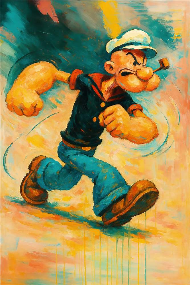 Popeye i Farverig Action plakat