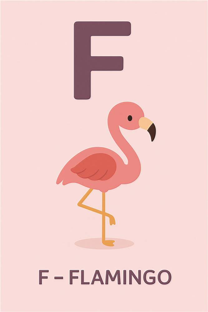 Flamingo Læring - Farverig Kunst til Børn plakat