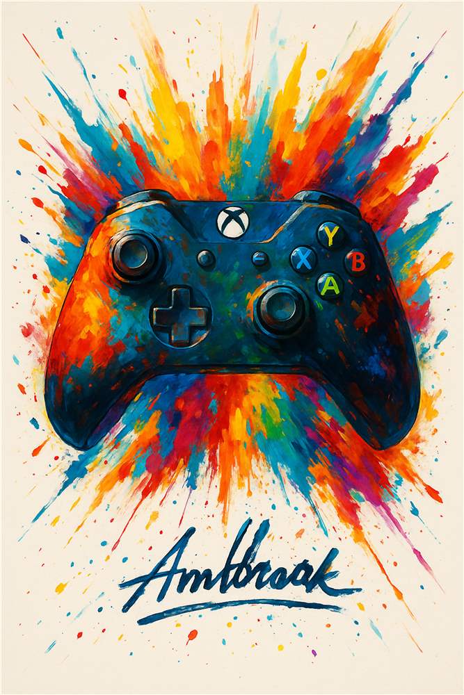 Farverig Gaming Controller Kunst til Gamerens Værelse plakat
