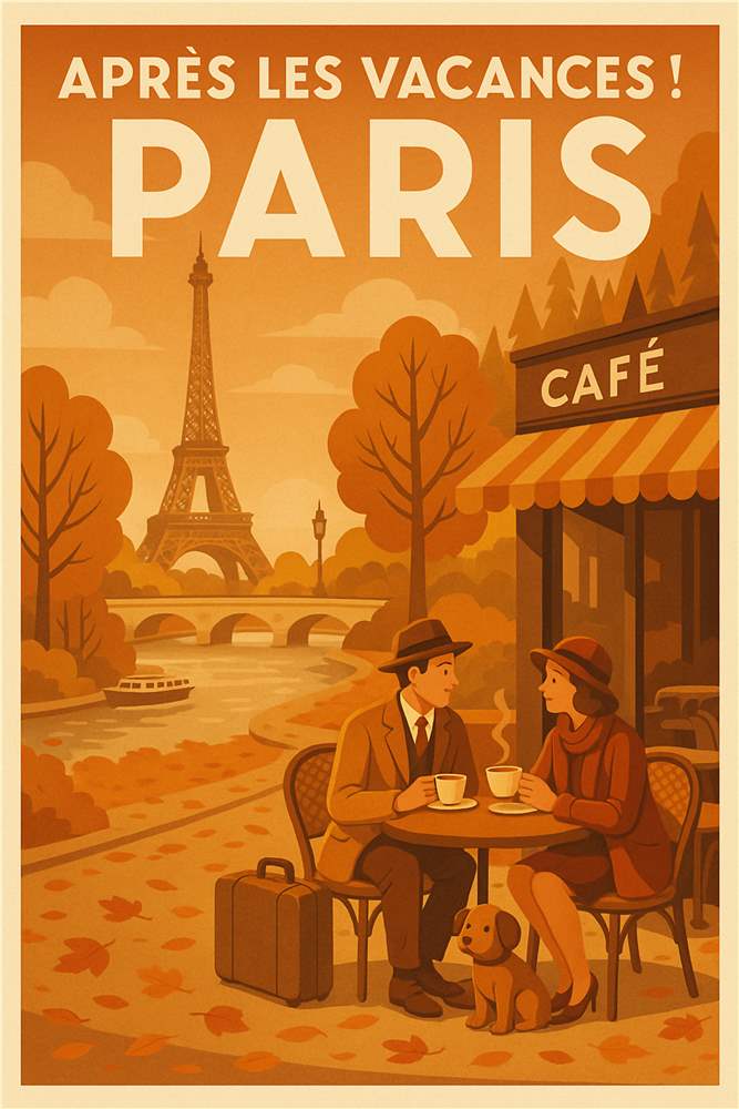 Kærlighed i Paris: Café øjeblikke plakat