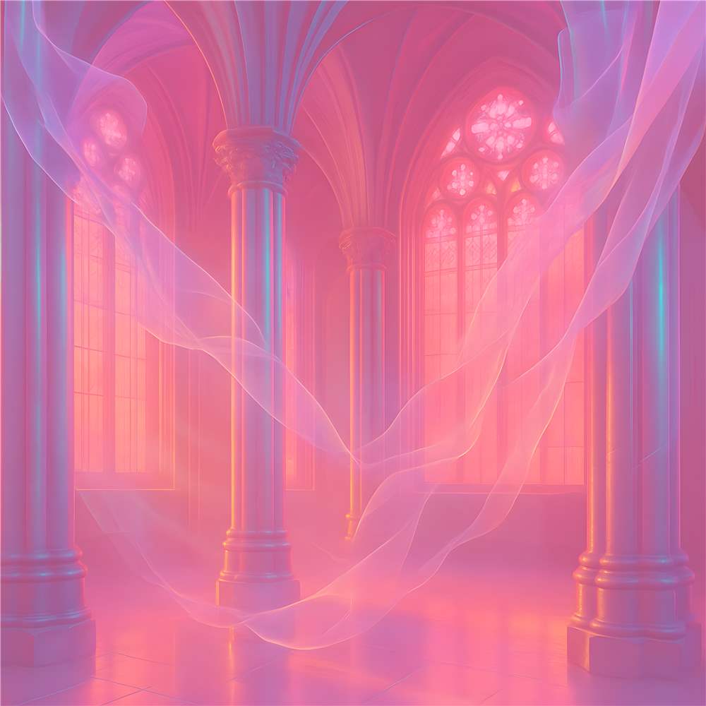 Surreal Katedral med Rosa Drømme plakat