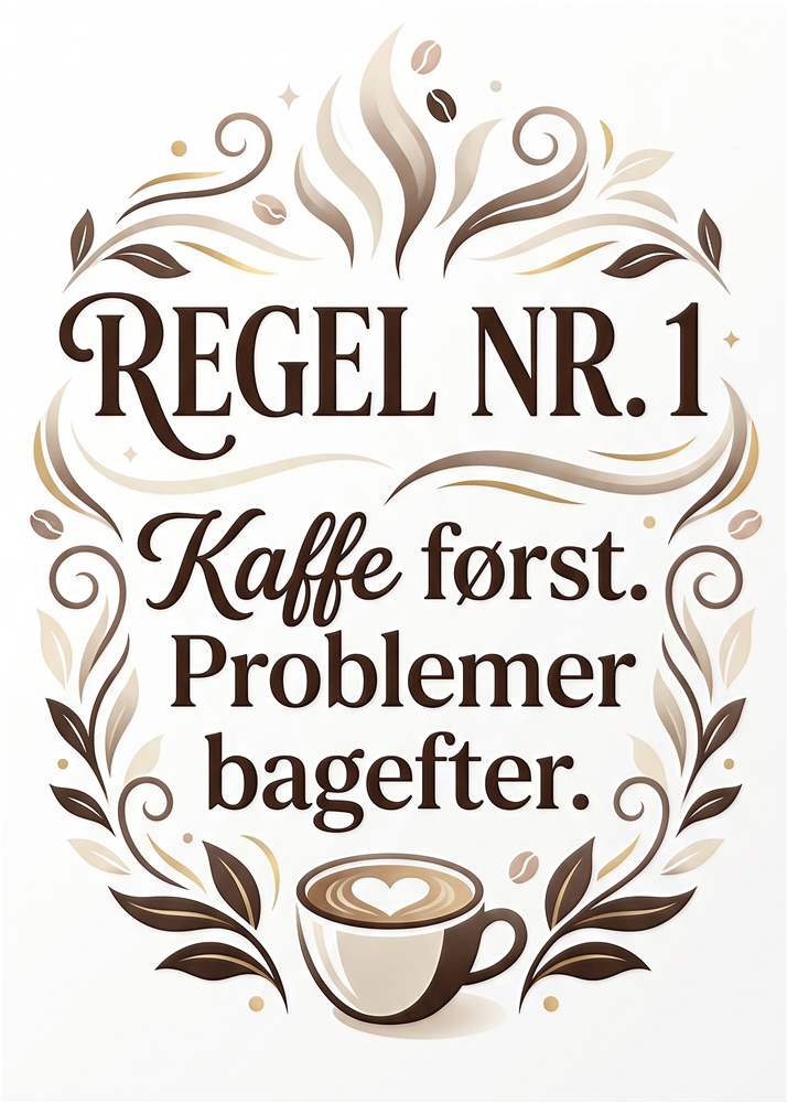Kaffe Først, Problemer Bagefter – Regel Nr. 1 plakat