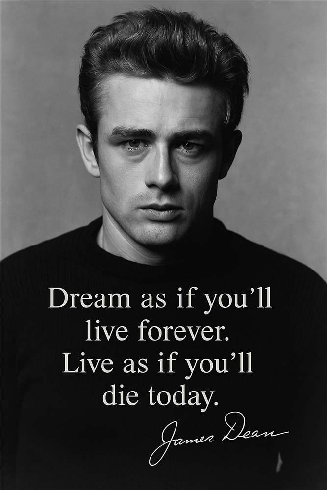 Lev Drømmen: Inspirerende Citat fra James Dean plakat