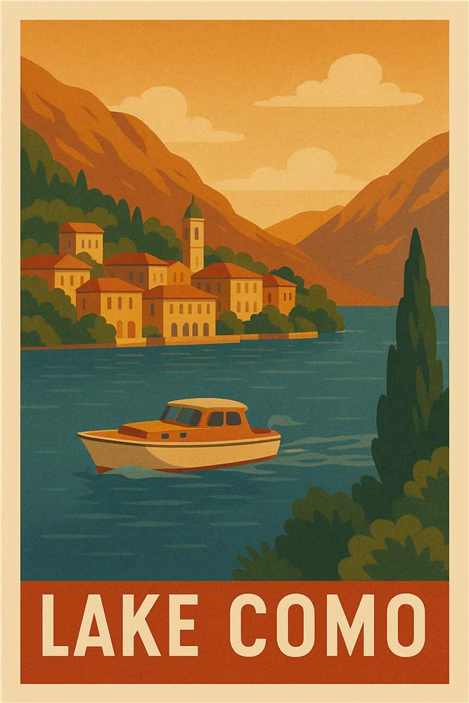 Malerisk Udsigt over Como Sø plakat