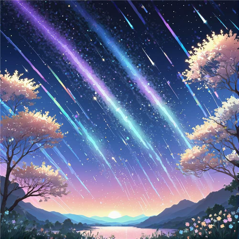 Magisk Nattehimmel med Stjerneskud plakat