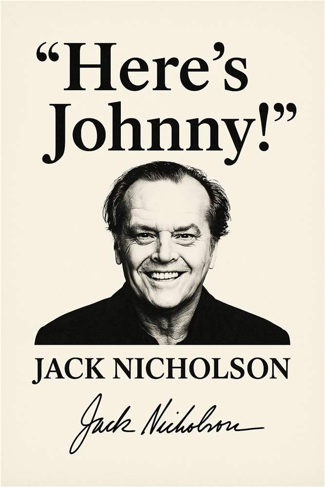 Ikonisk 'Here's Johnny!' Plakat plakat