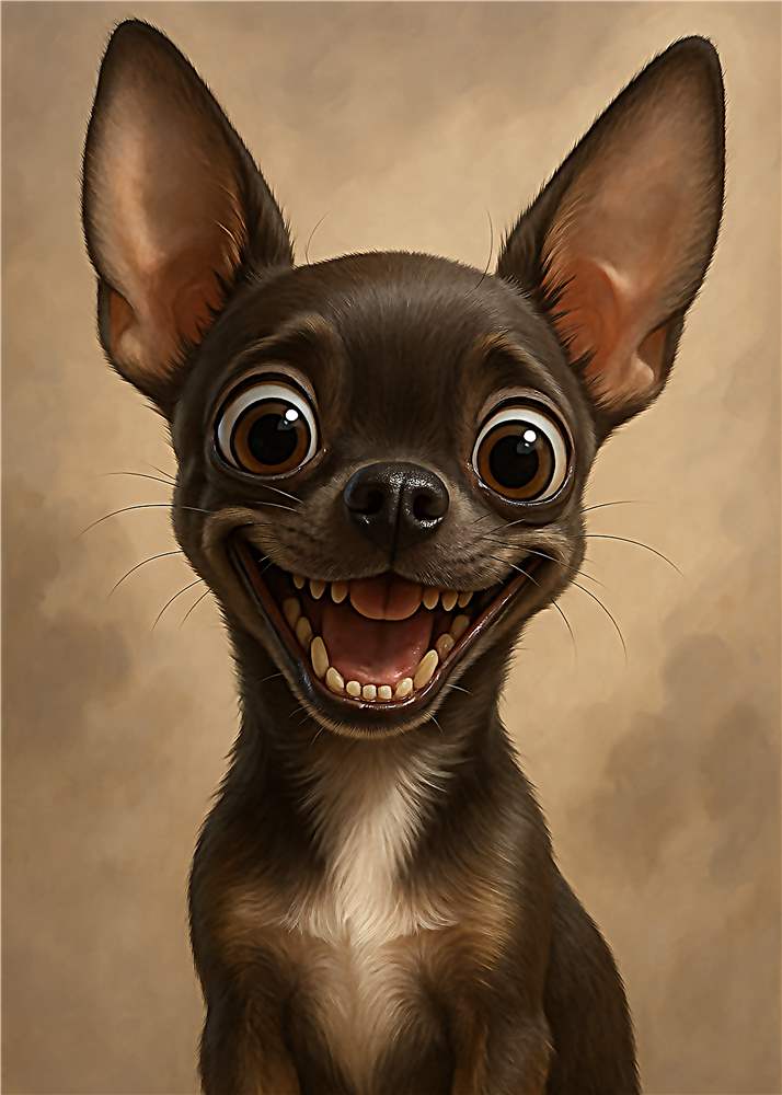 Lykkelig Chihuahua med Udtryksfulde Øjne plakat