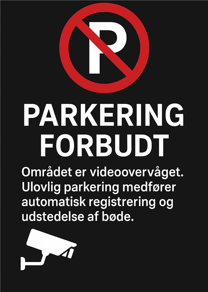 Forbudt Parkering - Beskyttelse og sikkerhed plakat
