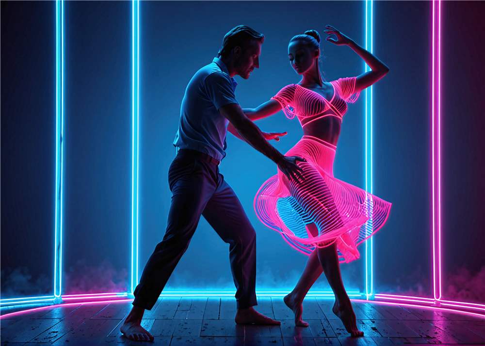 Neon Dans: Lys i Bevægelse plakat