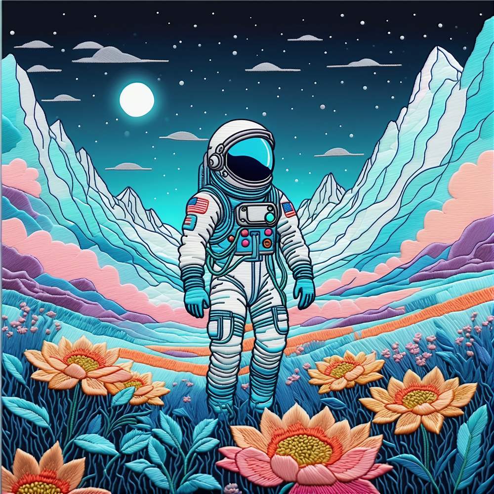 Astronaut i et Farverigt Univers plakat