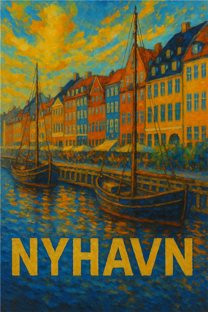 Malerisk Nyhavn: En Farverig Oplevelse plakat