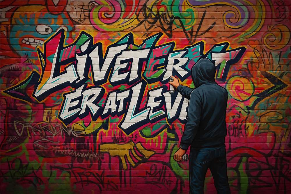 Farverigt Liv: Graffiti Kunst til Dit Rum plakat