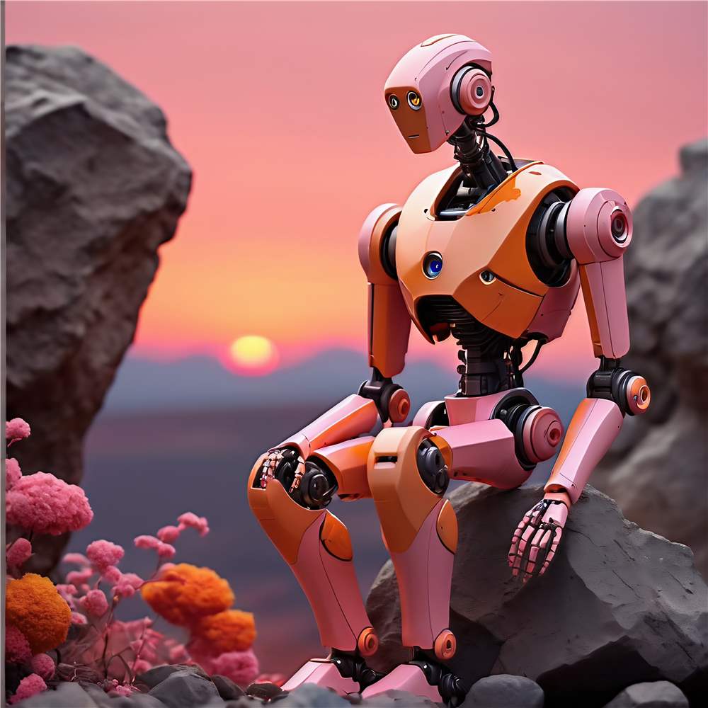 Robotisk Ro ved Solnedgang plakat