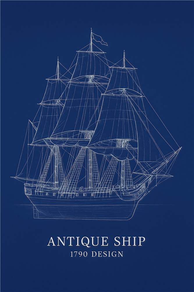 Elegant Antik Skib fra 1790 plakat