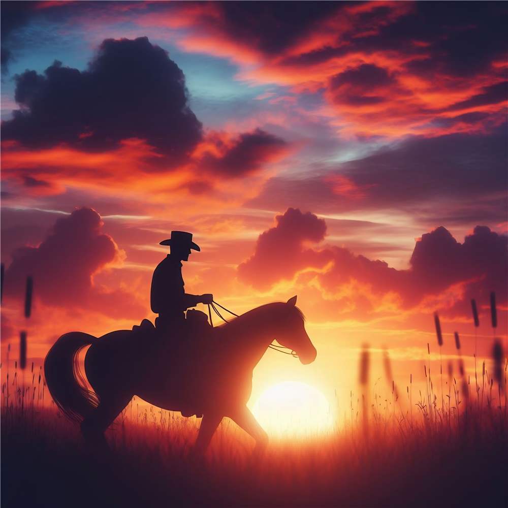 Cowboyens Magiske Solnedgang plakat