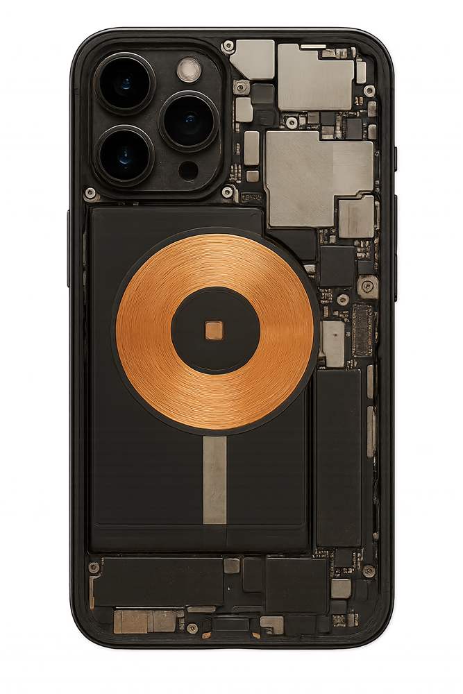 Teknologisk Inderside af Smartphone med Oplader plakat