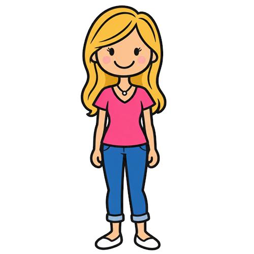 Sød blond pige i pink bluse