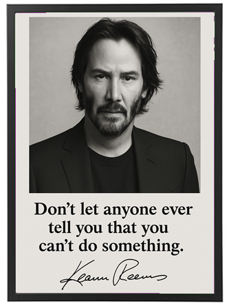 Billedet viser et inspirerende citat, der opfordrer til at tro på sig selv.