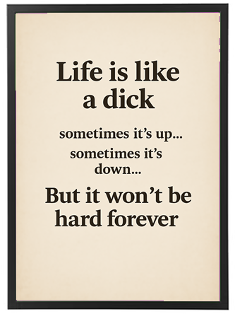 Et humoristisk citat om livets op- og nedture med en legesyg sammenligning.