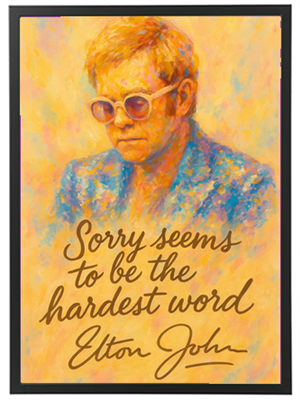 En kunstnerisk gengivelse af Elton John med fokus på hans berømte sang.