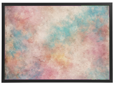 En abstrakt komposition med bløde pastelfarver, der skaber en drømmende atmosfære.