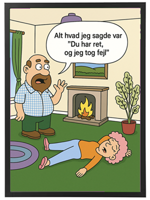 En mand taler til en kvinde, der ligger ned, efter at han har sagt noget, der gik galt.