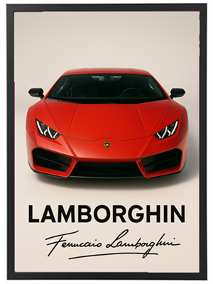 Et billede af en rød Lamborghini Huracán med karakteristiske lys og design.