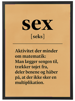 En humoristisk definition af sex, der sammenligner det med matematik.