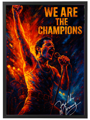 Et kunstværk af en passioneret sanger, der synger med intensitet og energi.