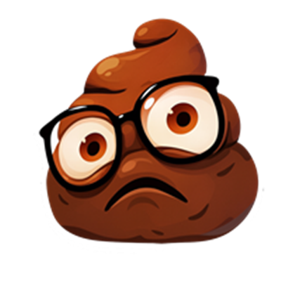 En cartoon-lignende affaldskarakter med store øjne og briller, der ser bekymret ud.