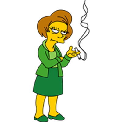 En animeret figur med brunt hår og grønne klæder, der står med en pen.