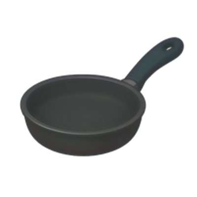 En grå non-stick stegepande med en ergonomisk håndtag, ideel til madlavning.