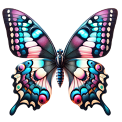 En smuk og farverig sommerfugl med unikke mønstre og nuancer.