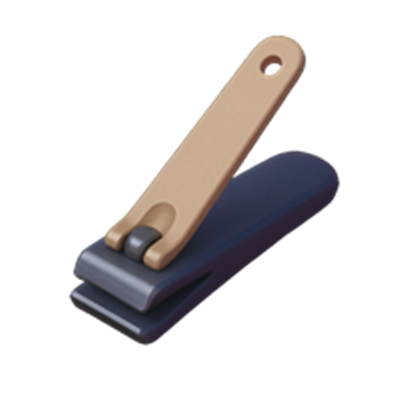 En stilren negleklipper i tofarvet design, ideel til personlig pleje.