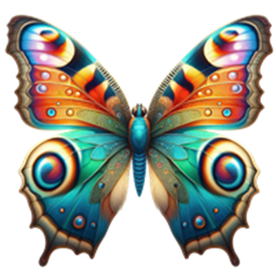 En smuk sommerfugl med strålende farver og komplekse mønstre på vingerne.