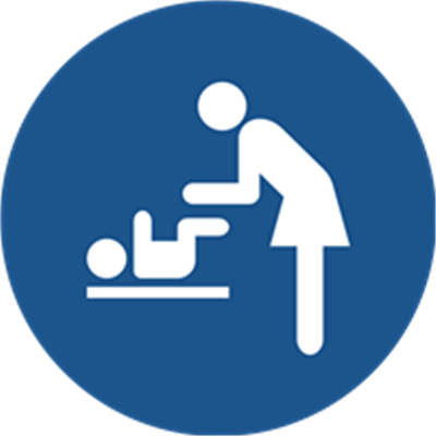 Et ikon, der viser en person, der passer et barn.