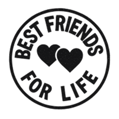Et design med teksten Best Friends For Life og hjerter, der symboliserer evig venskab.