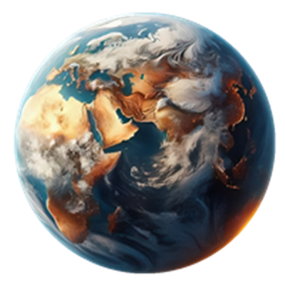 En kunstnerisk gengivelse af Jorden set fra rummet, med fokus på kontinenternes former.