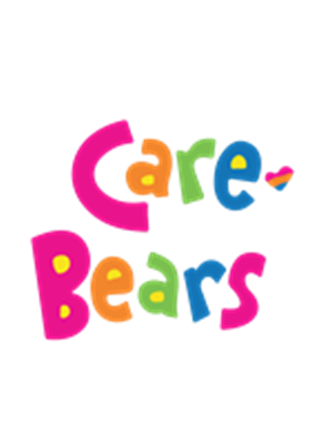 Farverigt logo med teksten Care Bears i legende skrifttype.