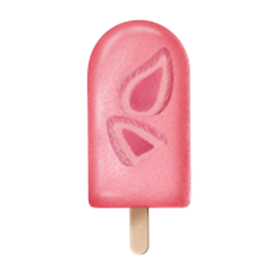 Et farverigt hindbæris på en træpind med et unikt design.