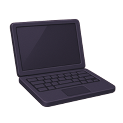 En stilfuld, mørk bærbar computer med en blank skærm og tastatur.