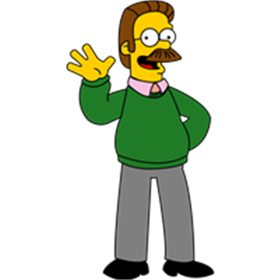 En glad tegneseriefigur i grøn sweater, der vinker.