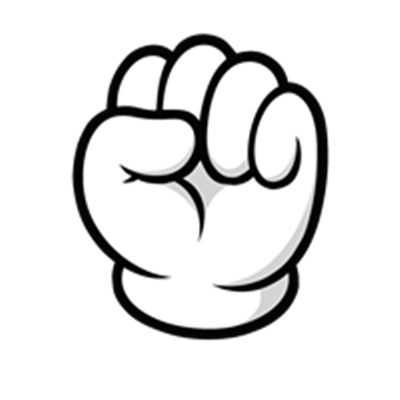 Et tegnet billede af en knytnæve, der symboliserer styrke og mod.