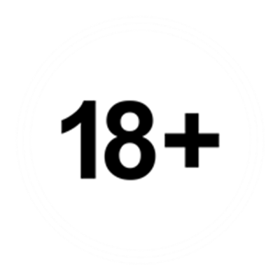 Et symbol, der angiver en aldersgrænse på 18 år eller ældre.