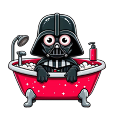 En sjov illustration af en karakter i et badekar fyldt med skum.