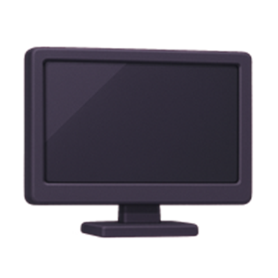 En stilren, sort computerskærm med en enkel base og glat overflade.