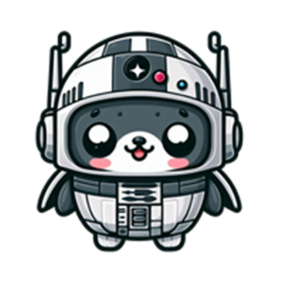 En charmerende, tegneserieagtig panda iført en rumdragt med antenner.