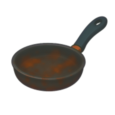 En non-stick pande med en grå overflade og en sort håndtag, ideel til madlavning.