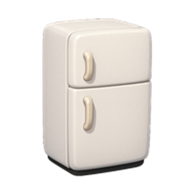 Et klassisk hvidt køleskab med to døre og gyldne håndtag, ideelt til opbevaring af mad.